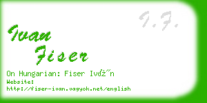 ivan fiser business card